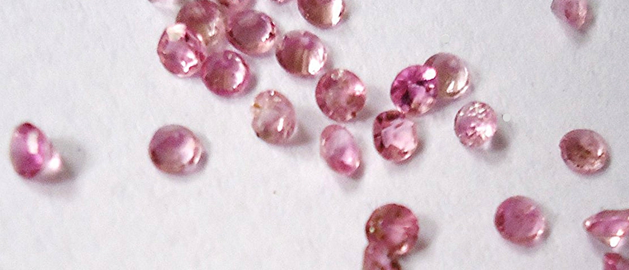 Pink sapphires show off bedazzling shine.
