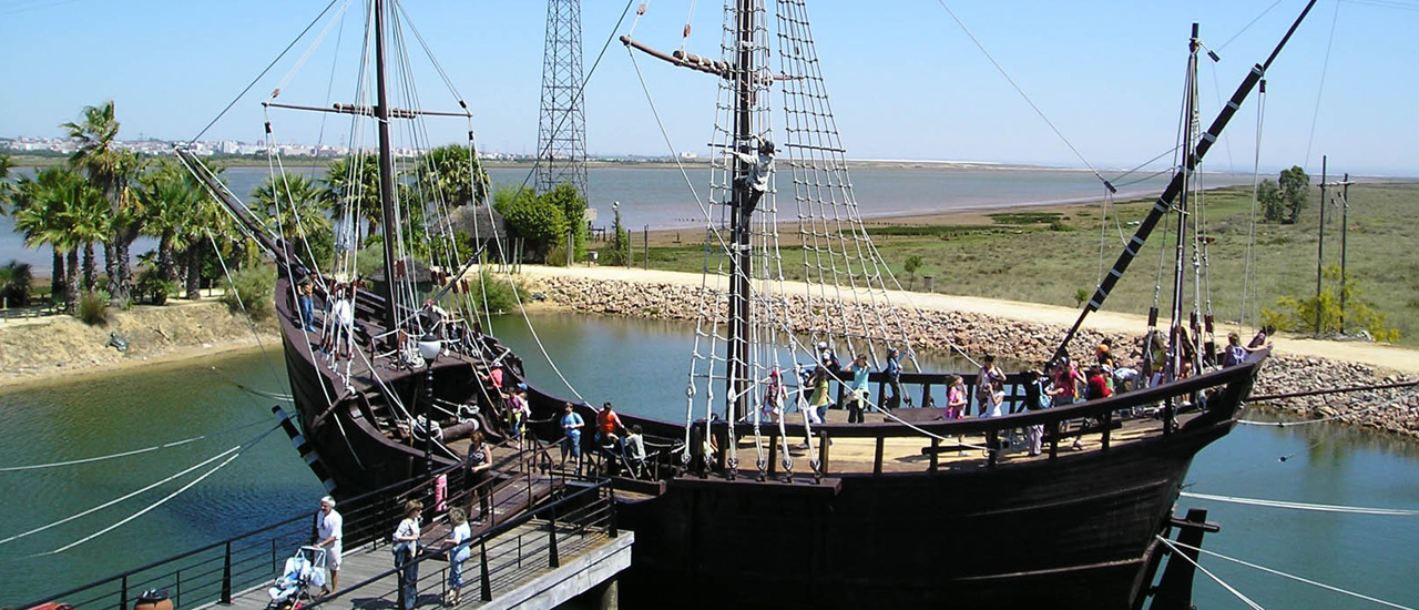 The Pinta docked in Spain where Columbus departed. 
