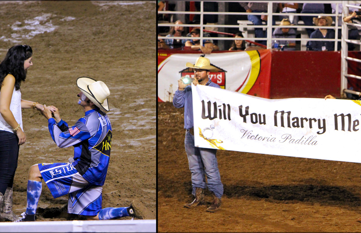 This rodeo clown may look silly, but he knows what he’s doing.